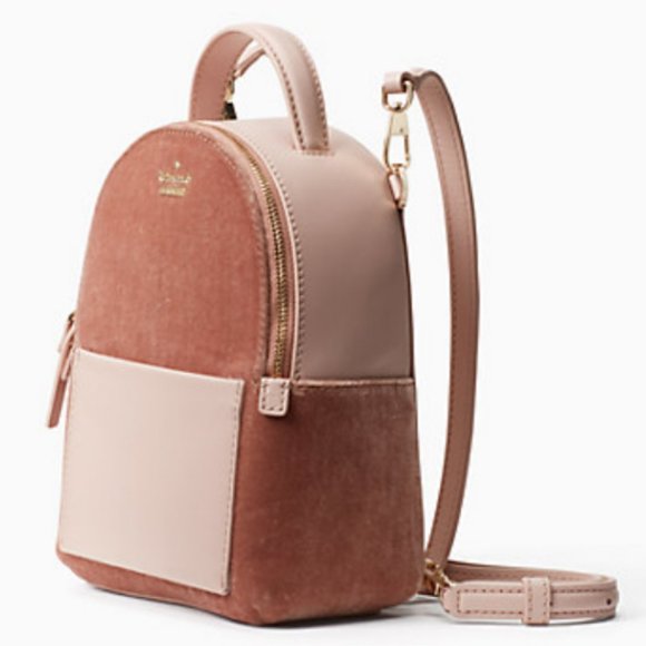 kate spade pink watson lane velvet merry purse bag backpack nwot *PLEASE READ* - Picture 4 of 9
